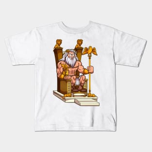 Zeus On Throne Kids T-Shirt